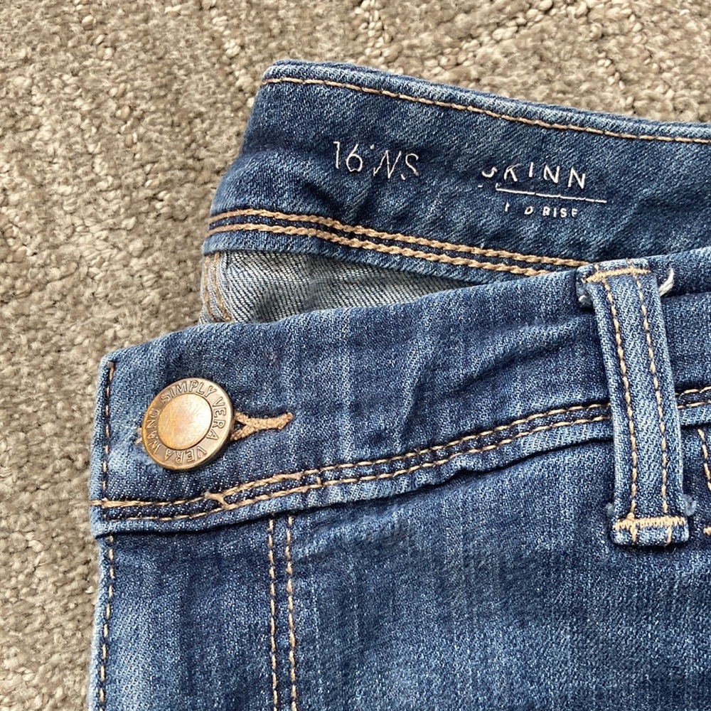 Simply Vera Vera Wang Jeans Skinny Mid-Rise 16WS - Picture 6 of 14